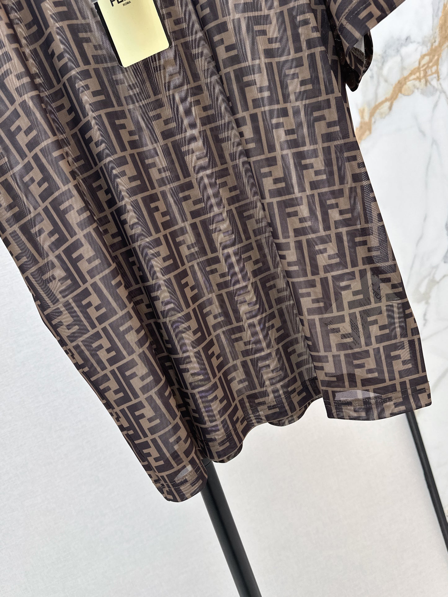 26ss Monogram Mesh Short-Sleeve Top