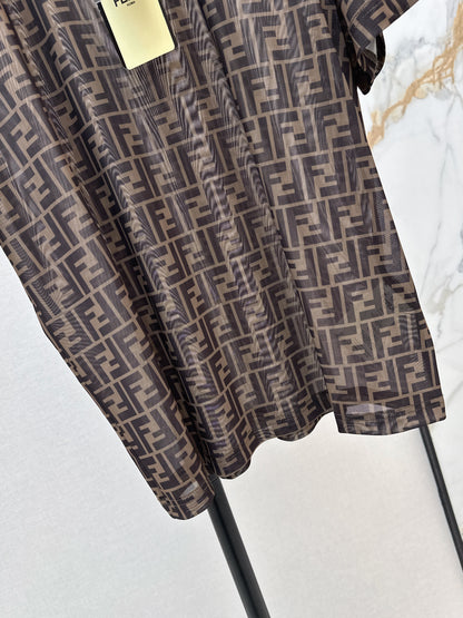 26ss Monogram Mesh Short-Sleeve Top