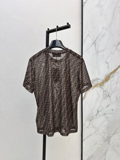 26ss Monogram Mesh Short-Sleeve Top