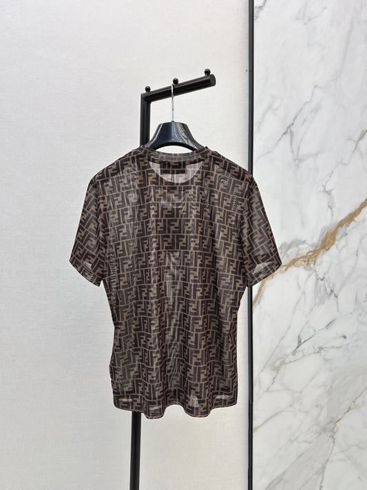 26ss Monogram Mesh Short-Sleeve Top
