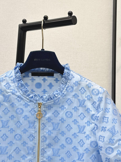 26ss Jacquard Stand Collar Top