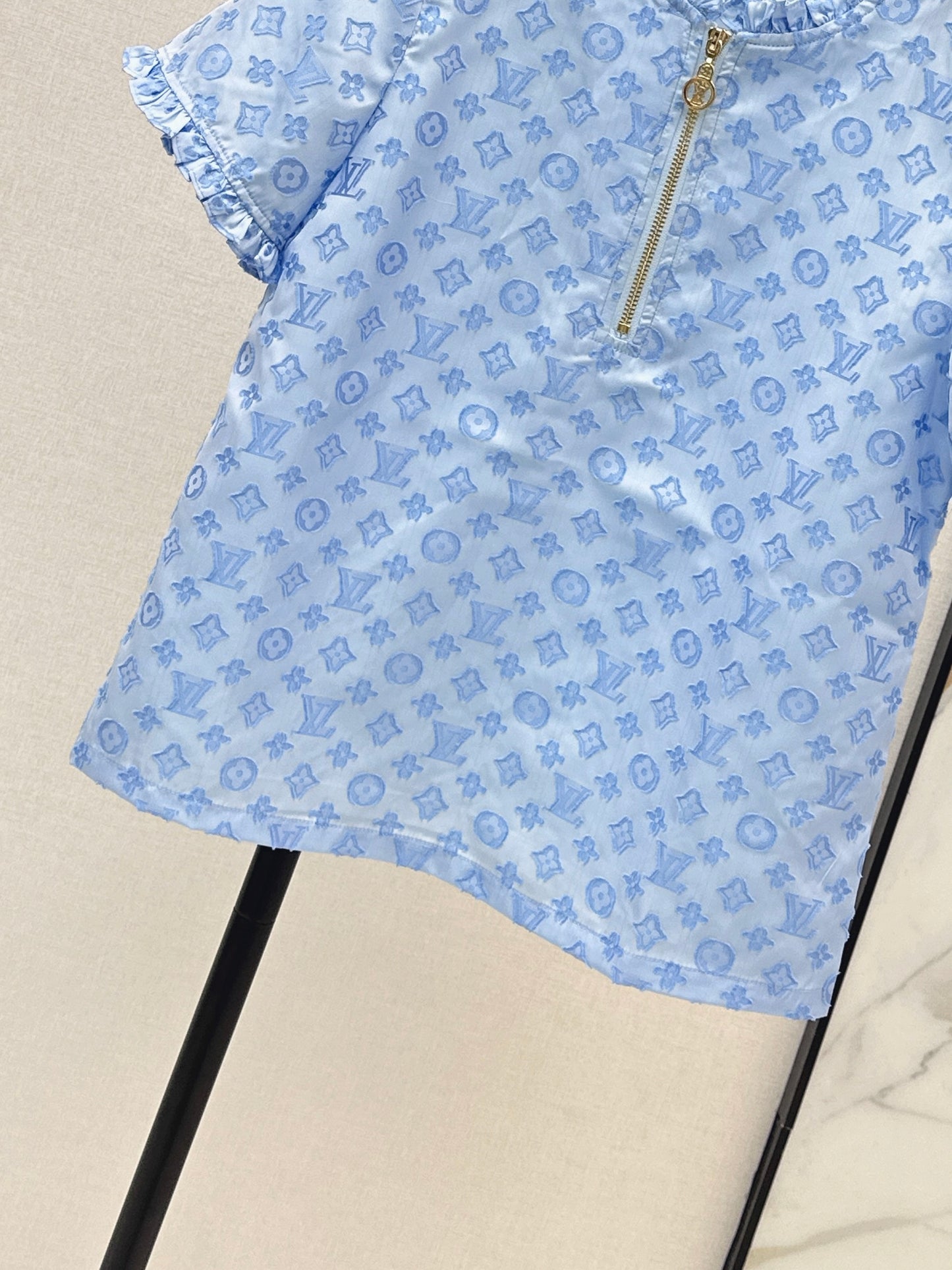 26ss Jacquard Stand Collar Top