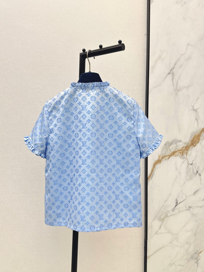 26ss Jacquard Stand Collar Top