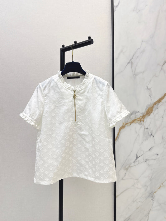 26ss Jacquard Stand Collar Top