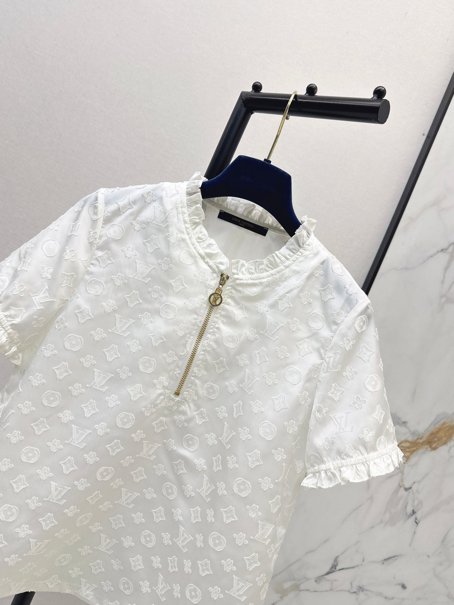 26ss Jacquard Stand Collar Top