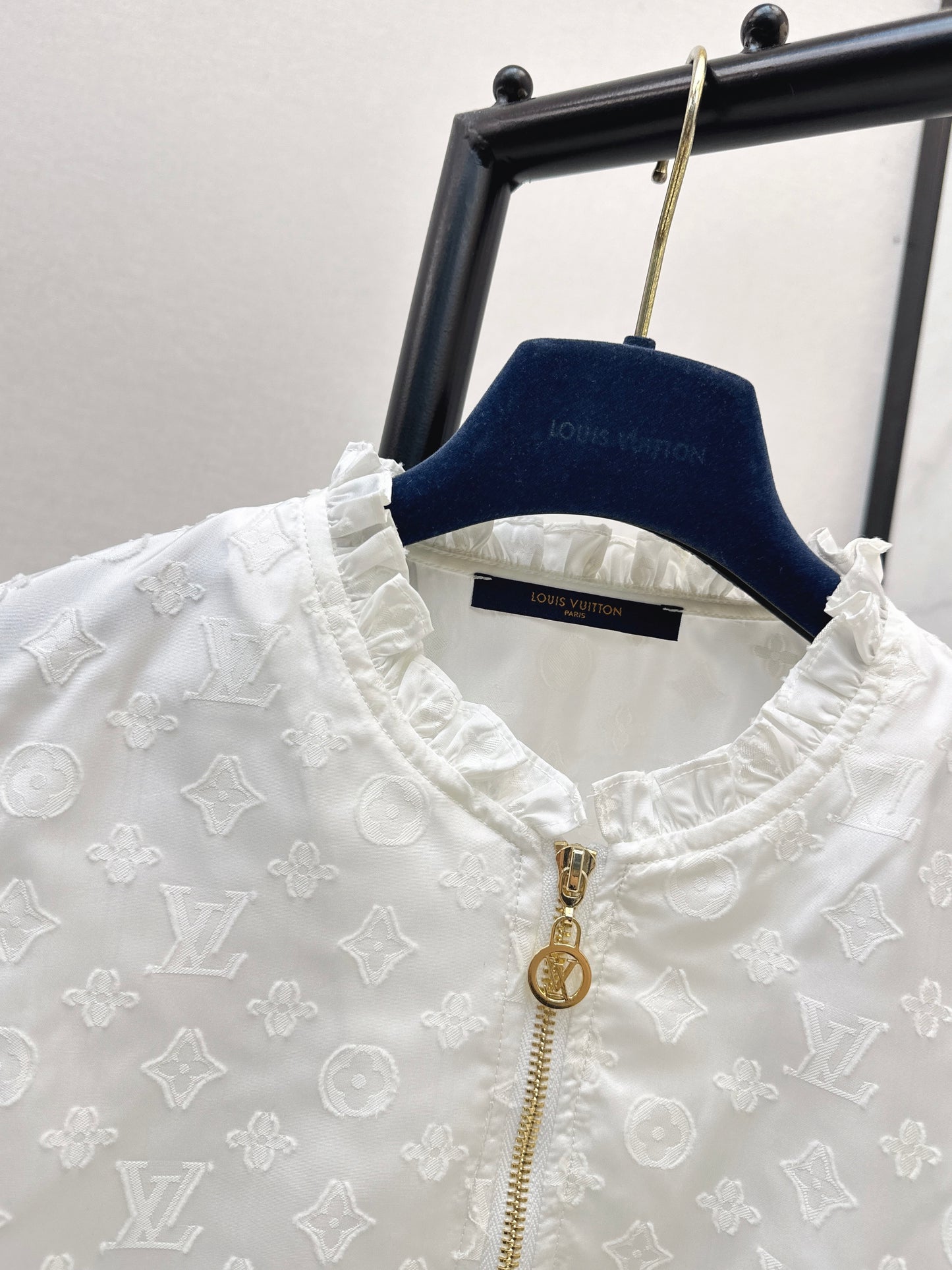 26ss Jacquard Stand Collar Top