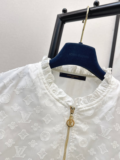 26ss Jacquard Stand Collar Top