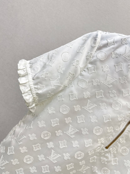 26ss Jacquard Stand Collar Top