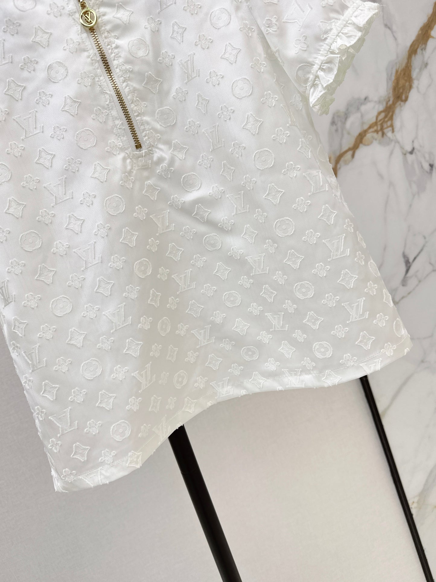 26ss Jacquard Stand Collar Top