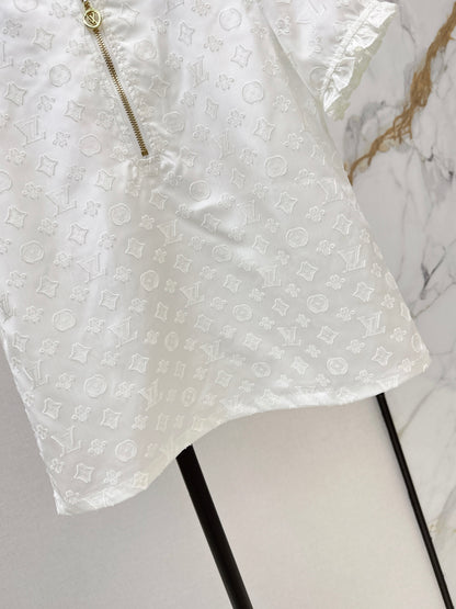 26ss Jacquard Stand Collar Top