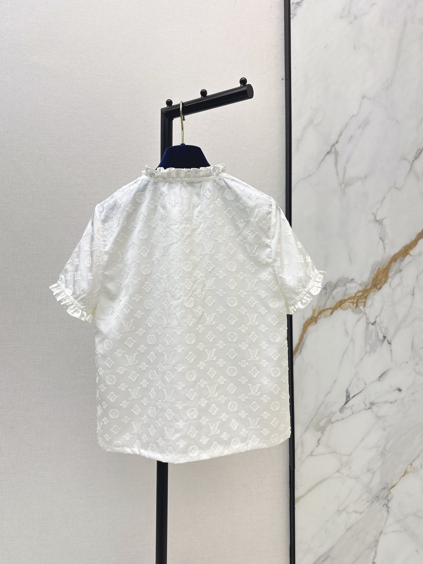 26ss Jacquard Stand Collar Top