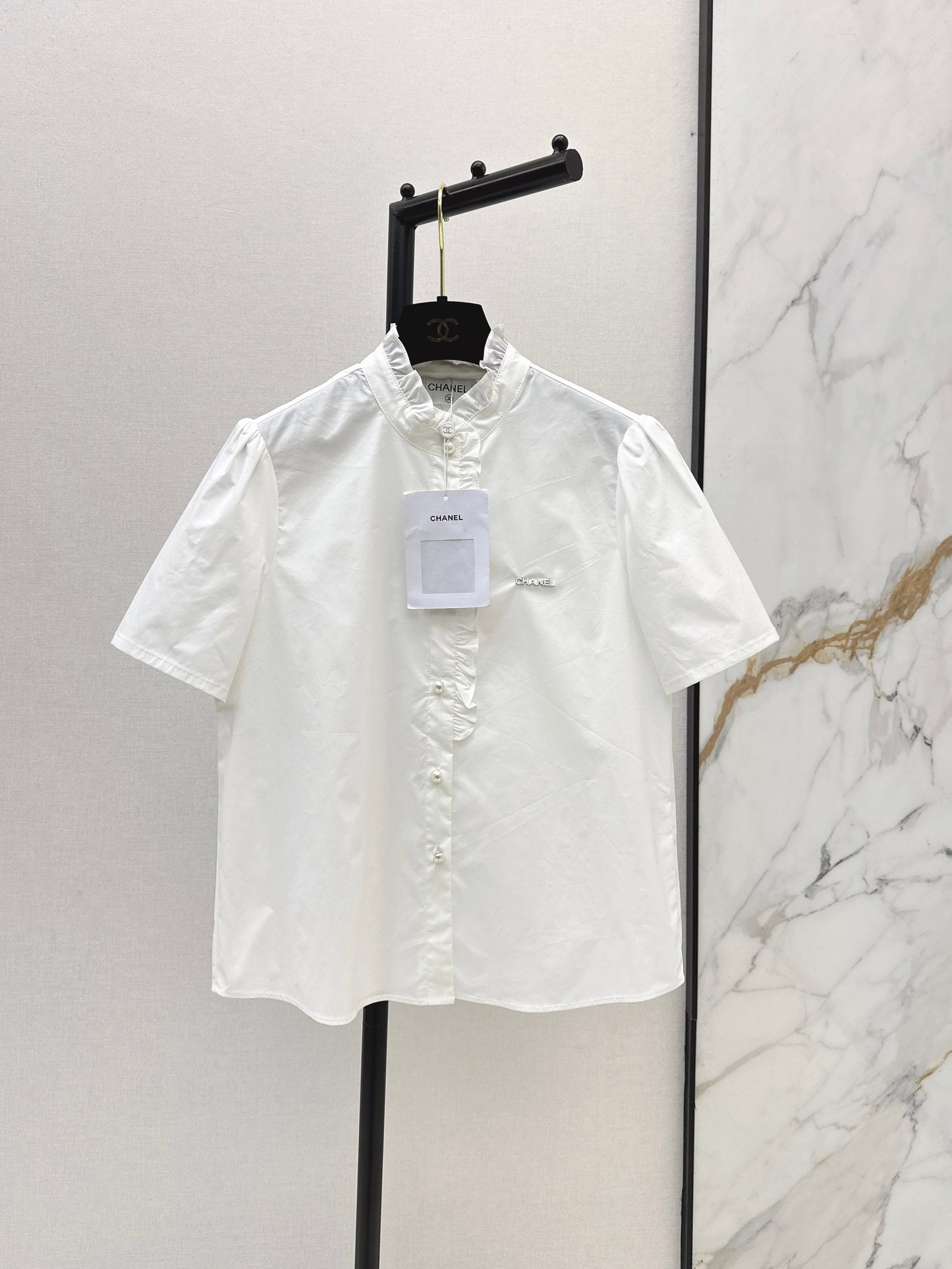 26ss Ruffle Trim Short-Sleeve Shirt