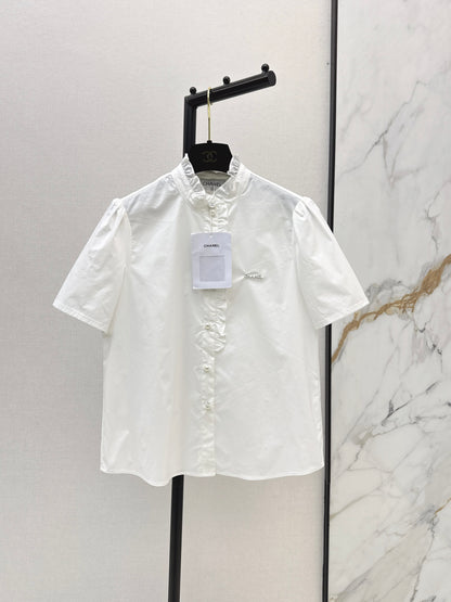 26ss Ruffle Trim Short-Sleeve Shirt