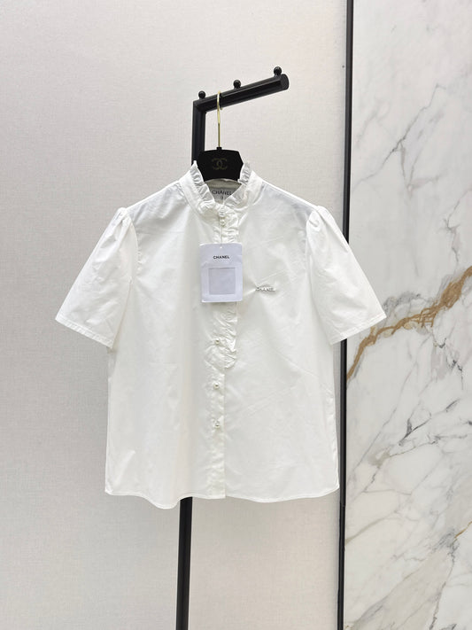26ss Ruffle Trim Short-Sleeve Shirt