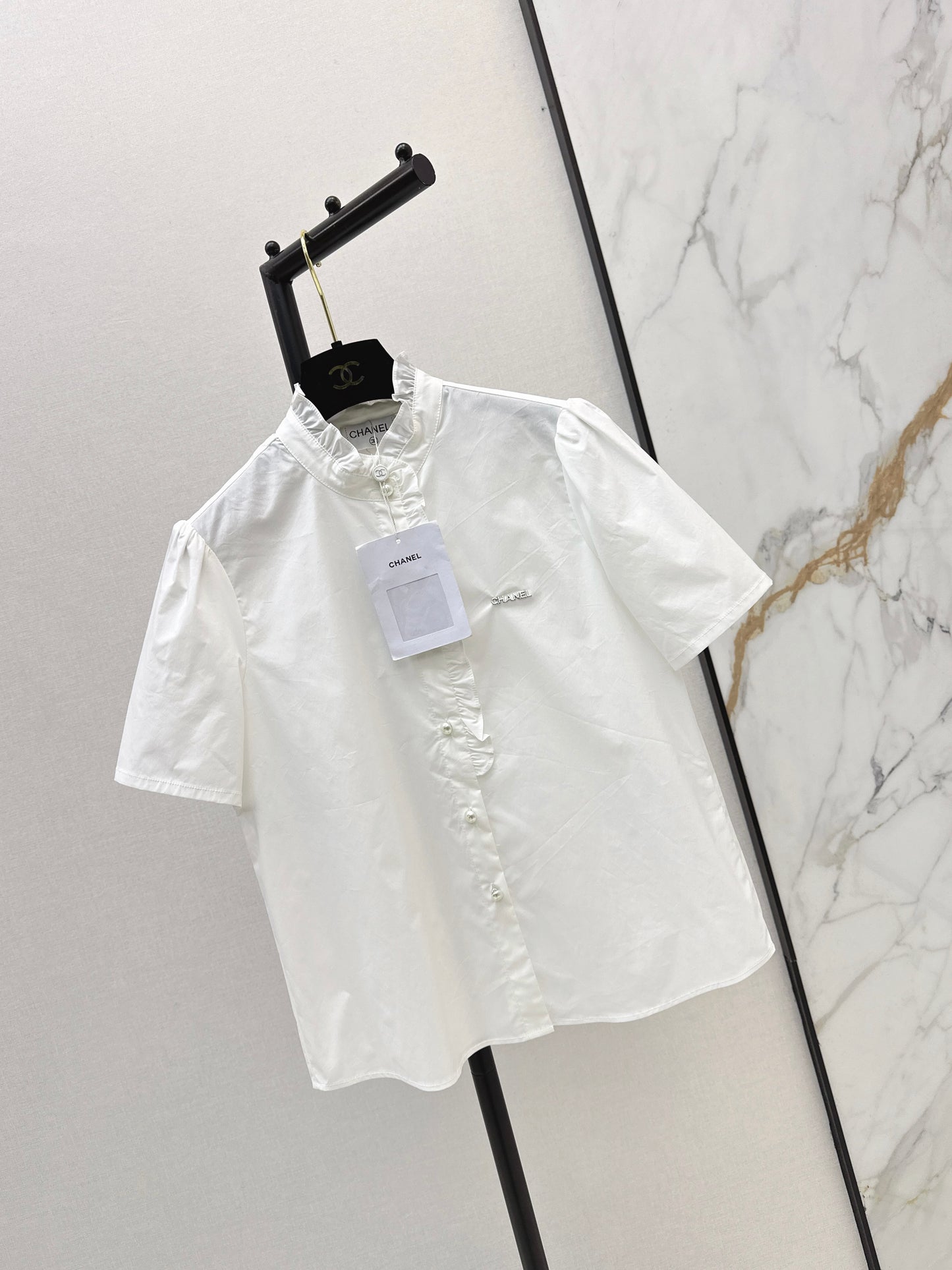 26ss Ruffle Trim Short-Sleeve Shirt