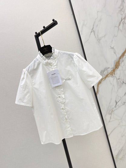 26ss Ruffle Trim Short-Sleeve Shirt