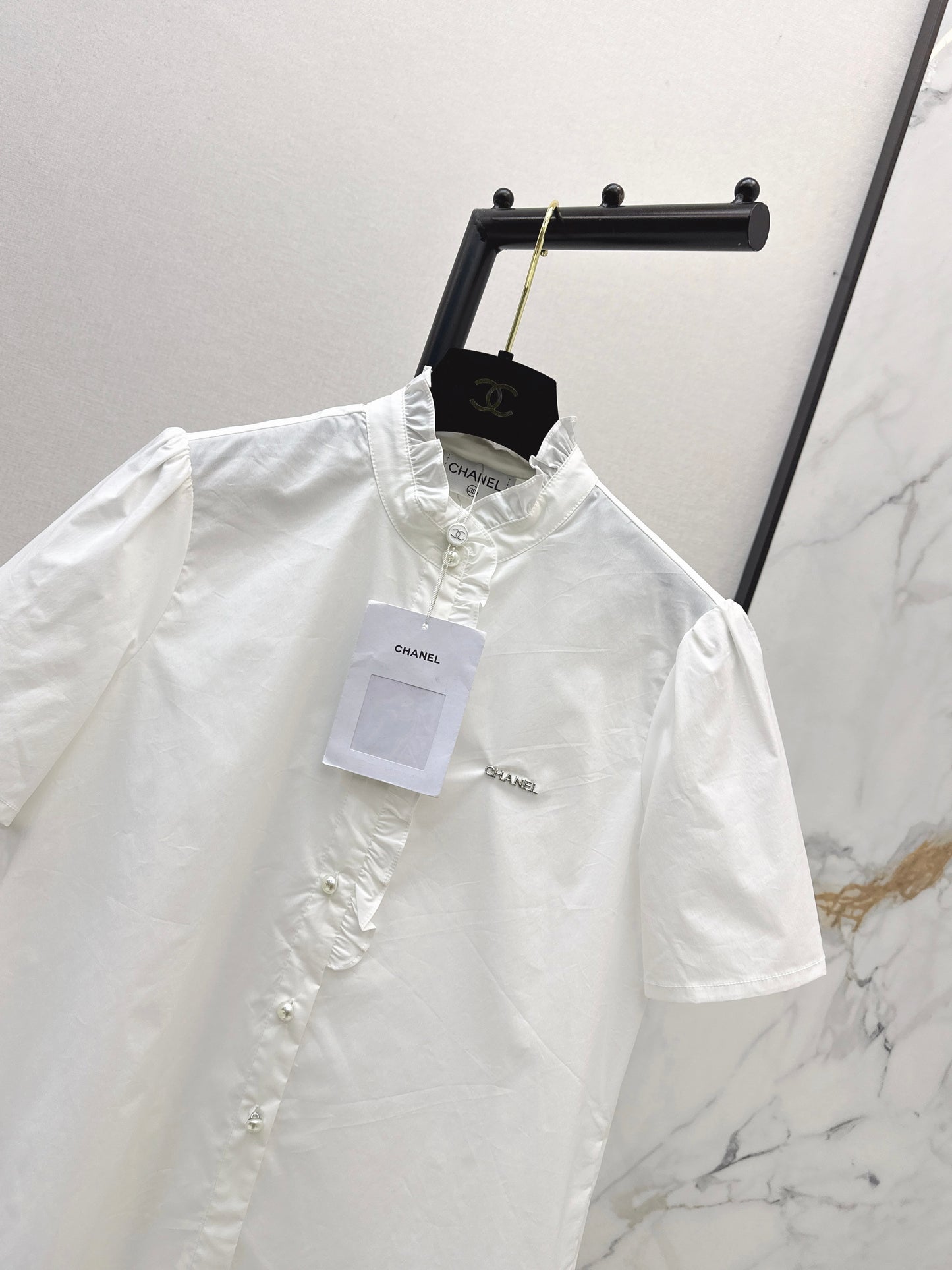 26ss Ruffle Trim Short-Sleeve Shirt
