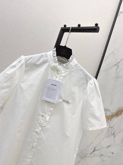 26ss Ruffle Trim Short-Sleeve Shirt