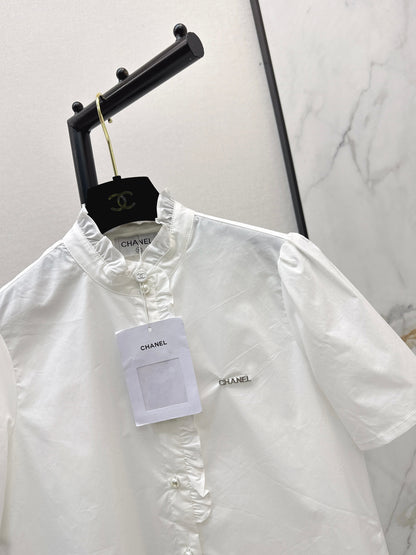 26ss Ruffle Trim Short-Sleeve Shirt