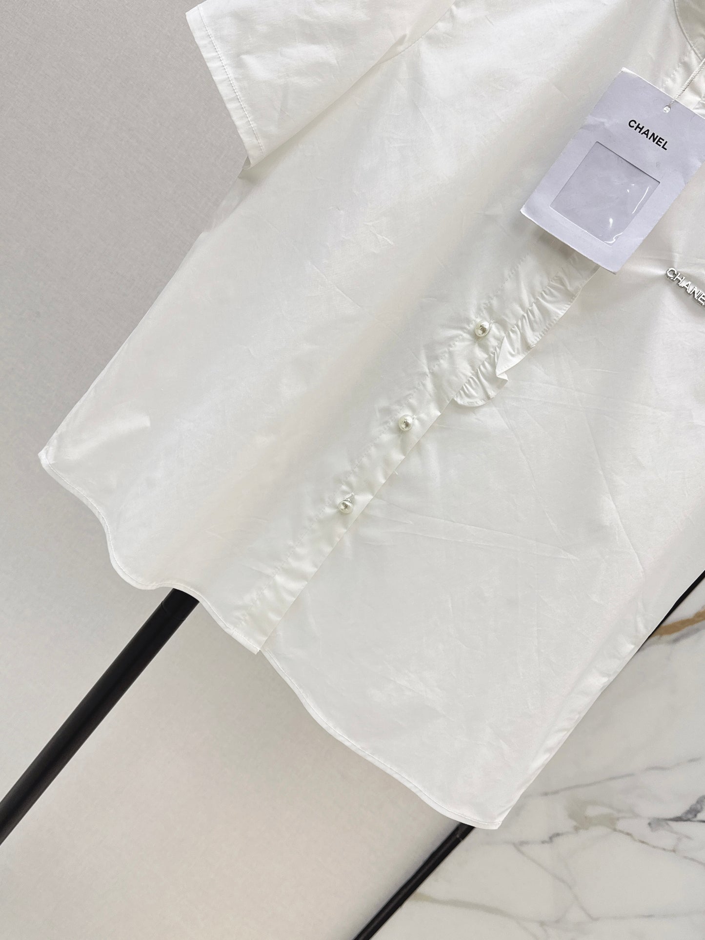 26ss Ruffle Trim Short-Sleeve Shirt