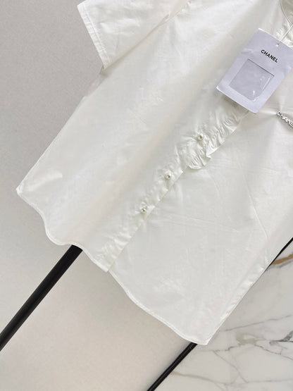 26ss Ruffle Trim Short-Sleeve Shirt