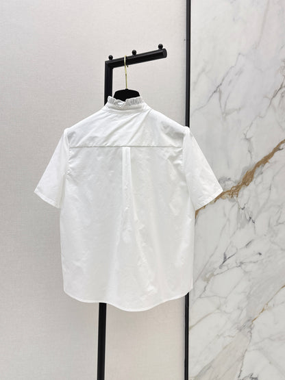 26ss Ruffle Trim Short-Sleeve Shirt