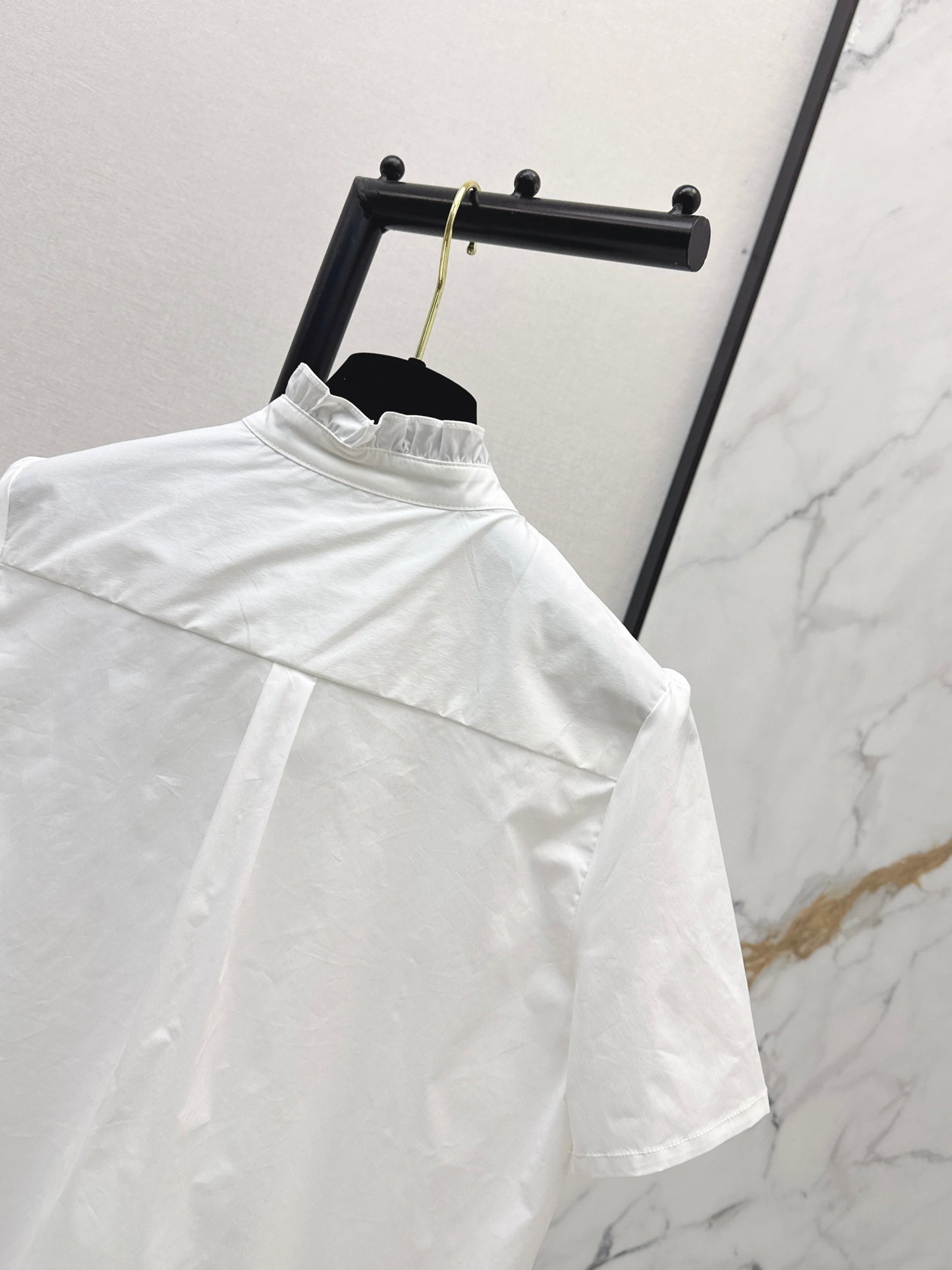 26ss Ruffle Trim Short-Sleeve Shirt