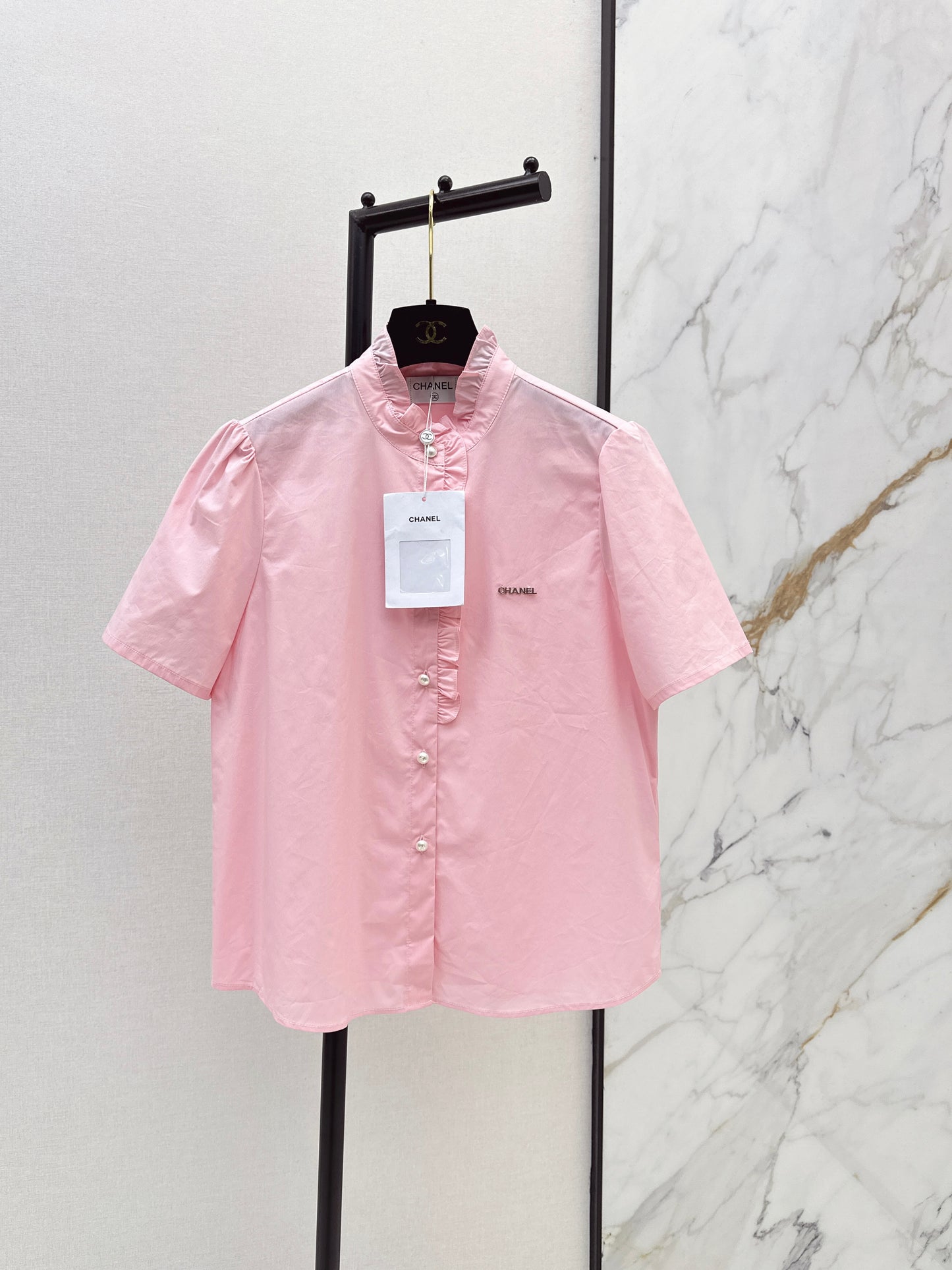 26ss Ruffle Trim Short-Sleeve Shirt