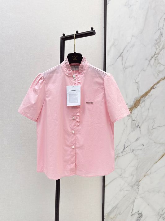 26ss Ruffle Trim Short-Sleeve Shirt