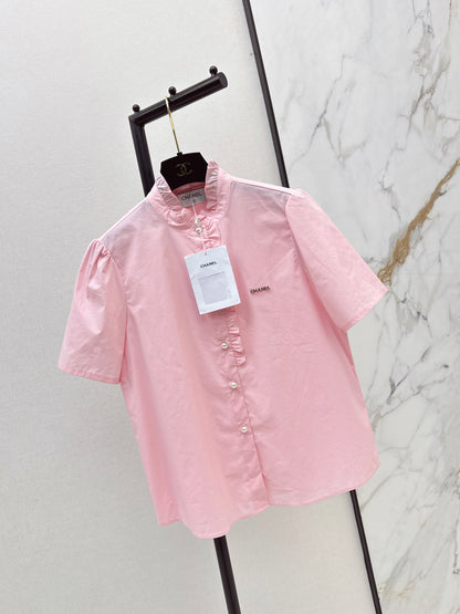26ss Ruffle Trim Short-Sleeve Shirt