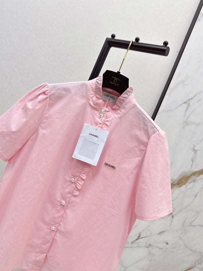 26ss Ruffle Trim Short-Sleeve Shirt