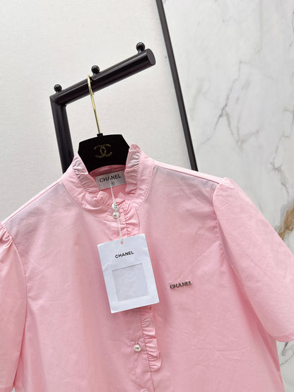 26ss Ruffle Trim Short-Sleeve Shirt