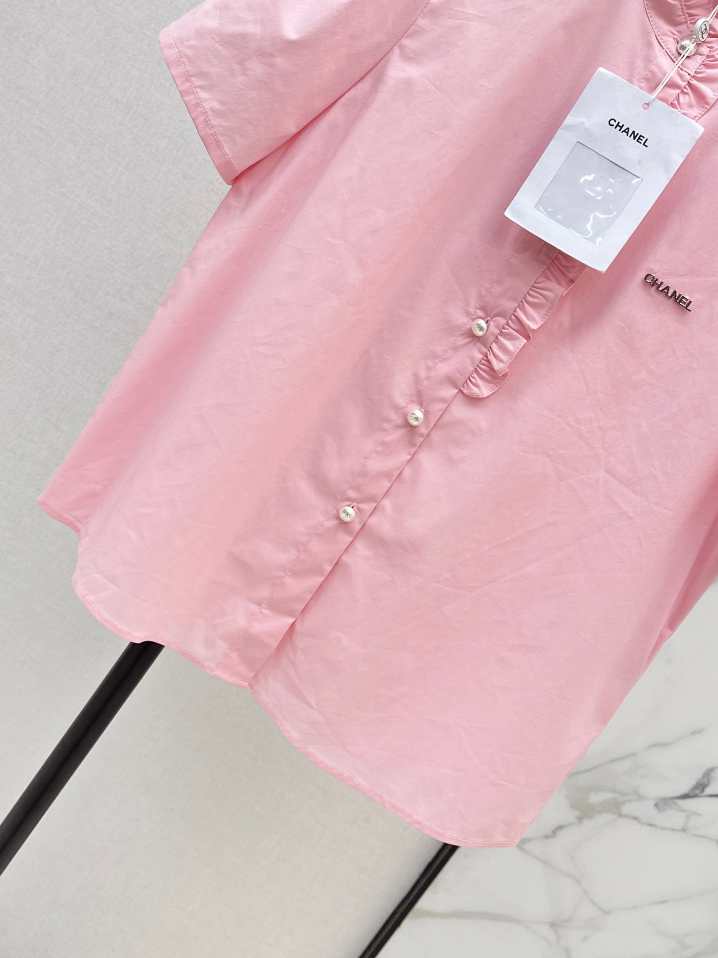 26ss Ruffle Trim Short-Sleeve Shirt