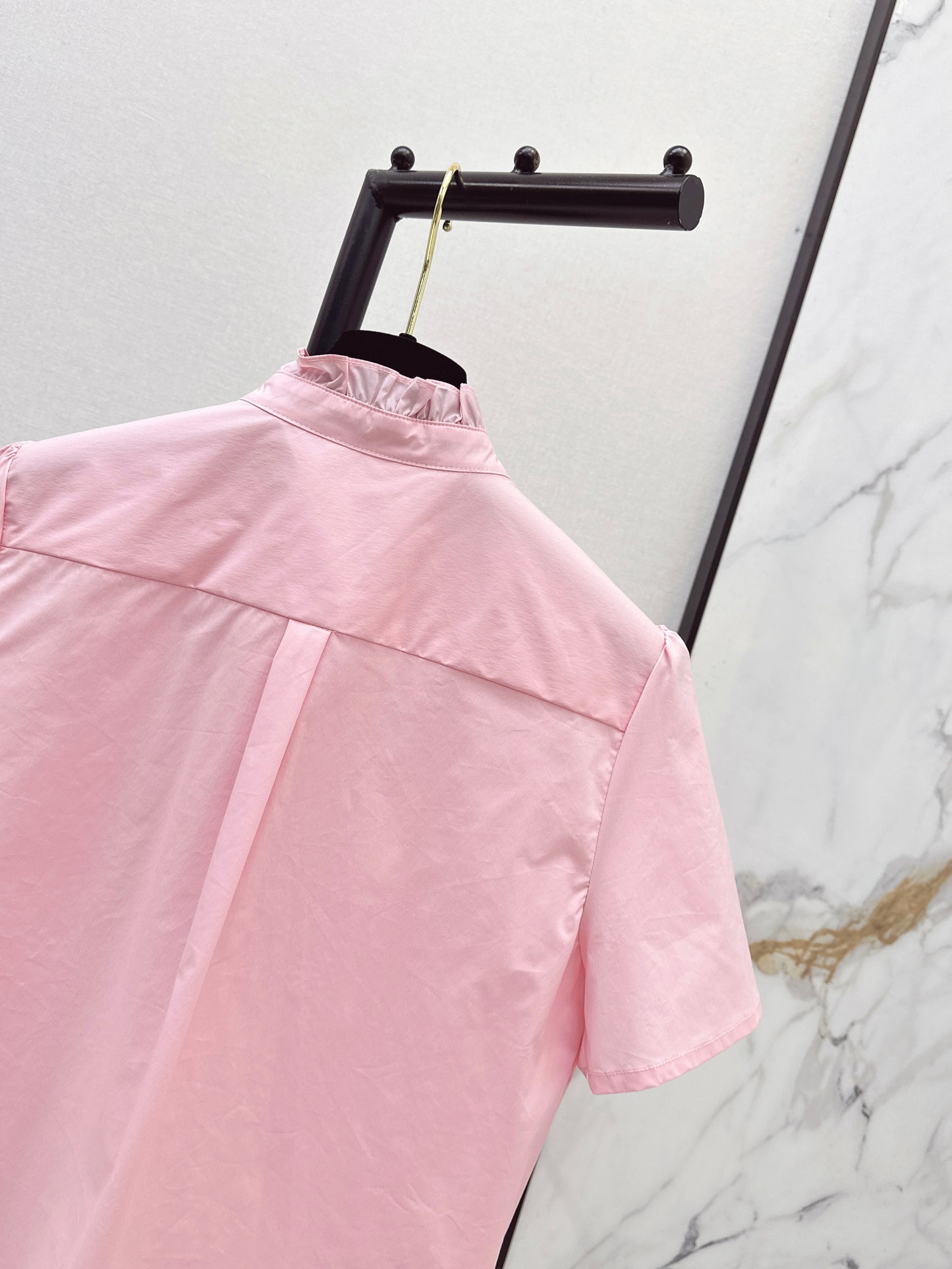 26ss Ruffle Trim Short-Sleeve Shirt