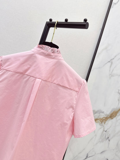 26ss Ruffle Trim Short-Sleeve Shirt