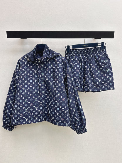 26ss Reversible Hoodie Jacket with Elastic Waist Shorts