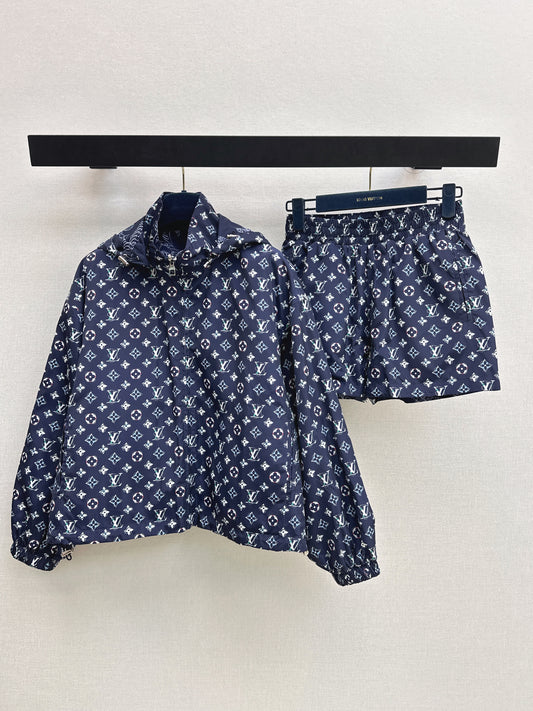 26ss Reversible Hoodie Jacket with Elastic Waist Shorts