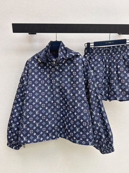 26ss Reversible Hoodie Jacket with Elastic Waist Shorts