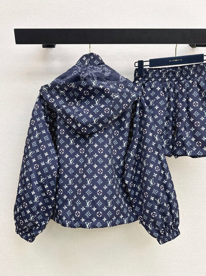26ss Reversible Hoodie Jacket with Elastic Waist Shorts