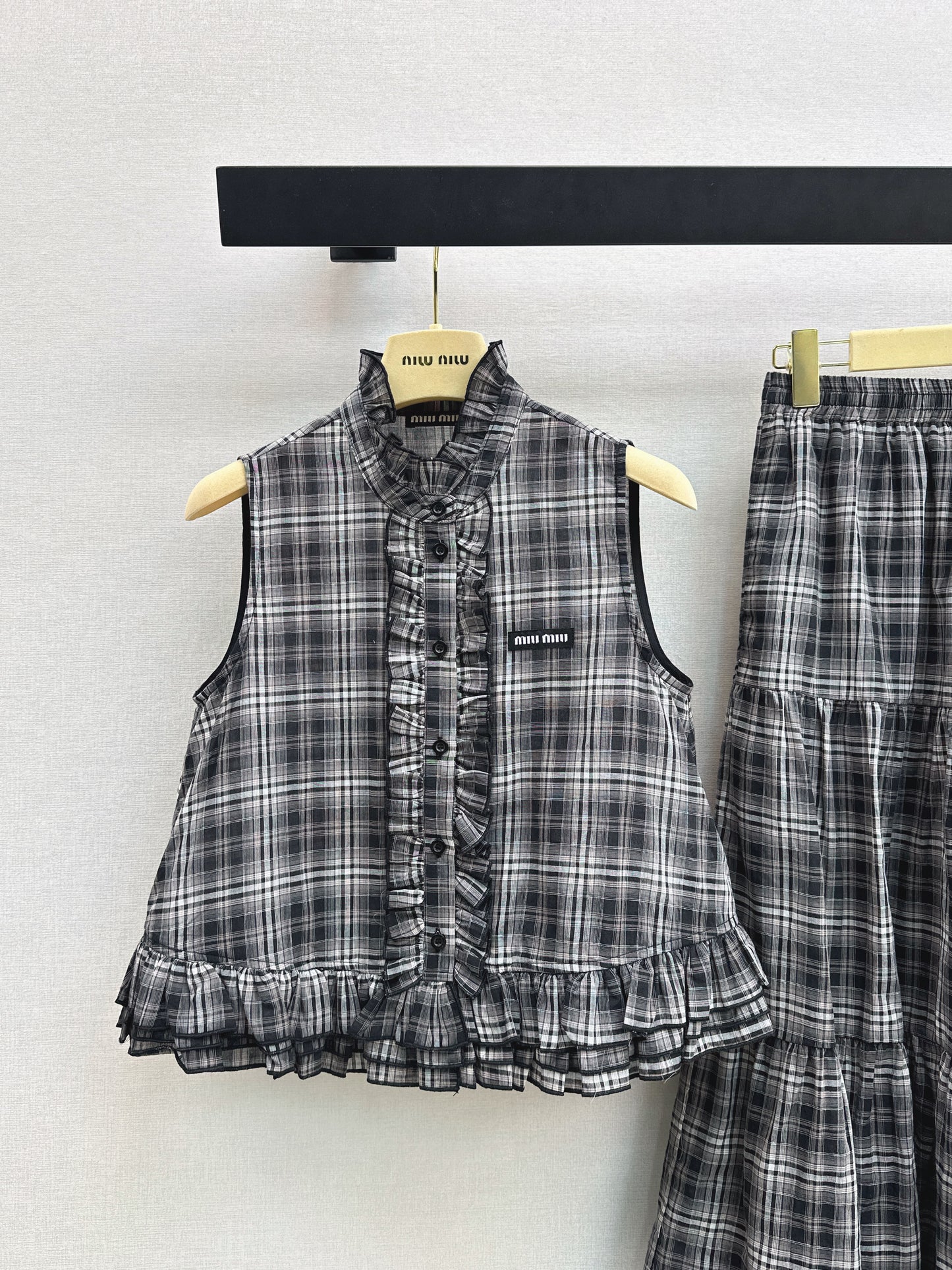 26ss Age-reducing Mu-style Outfit Plaid Suit