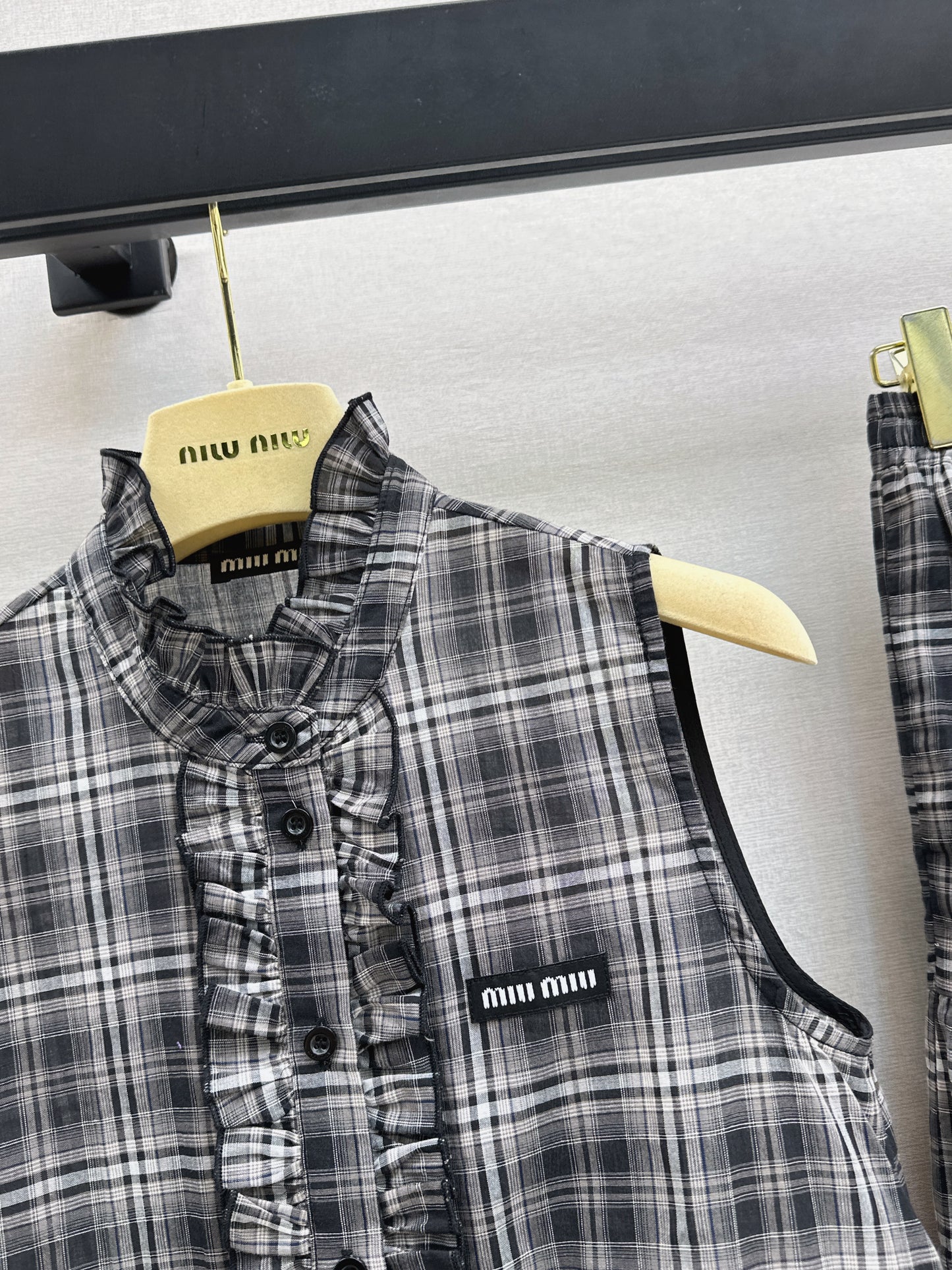 26ss Age-reducing Mu-style Outfit Plaid Suit