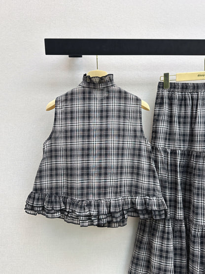 26ss Age-reducing Mu-style Outfit Plaid Suit