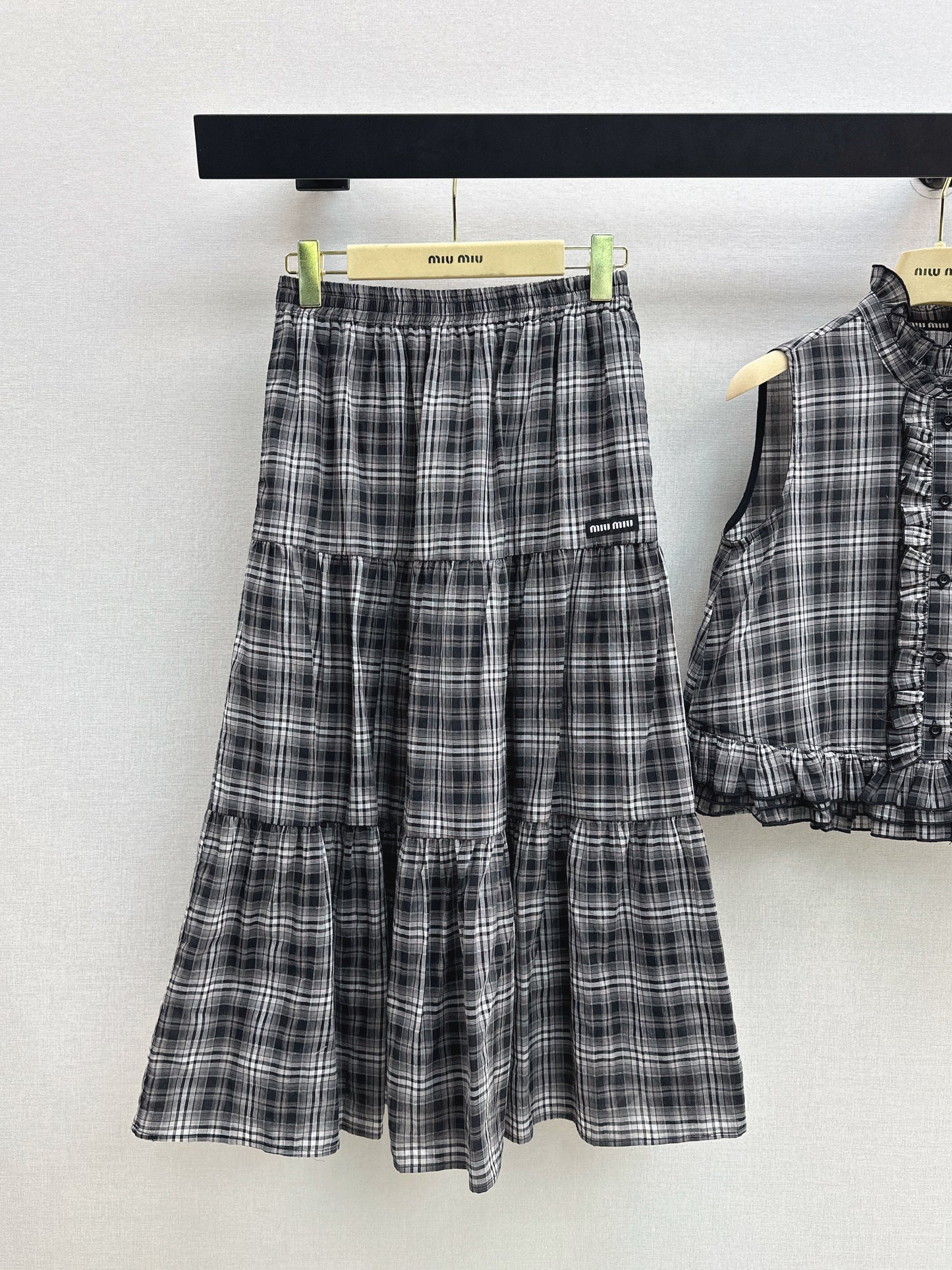 26ss Age-reducing Mu-style Outfit Plaid Suit