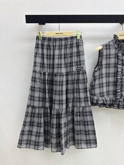 26ss Age-reducing Mu-style Outfit Plaid Suit