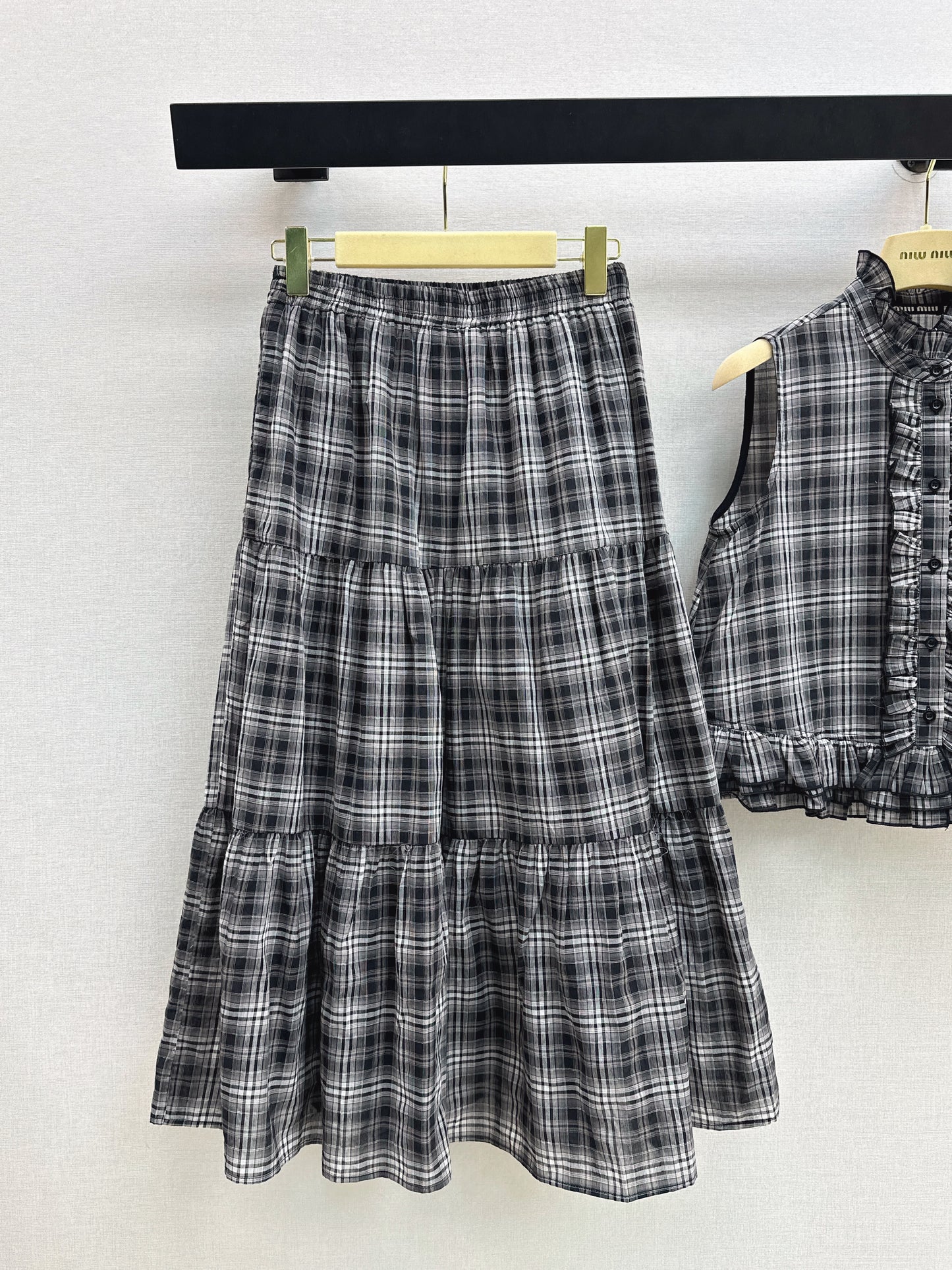 26ss Age-reducing Mu-style Outfit Plaid Suit
