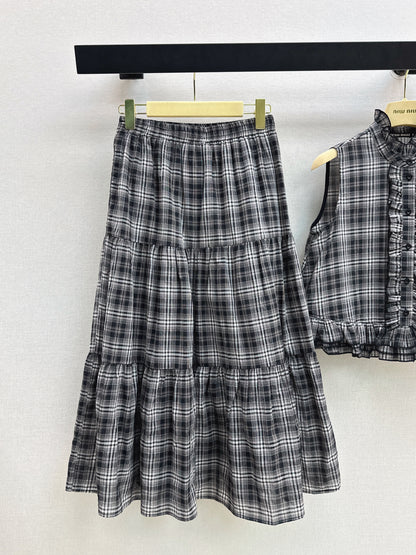 26ss Age-reducing Mu-style Outfit Plaid Suit
