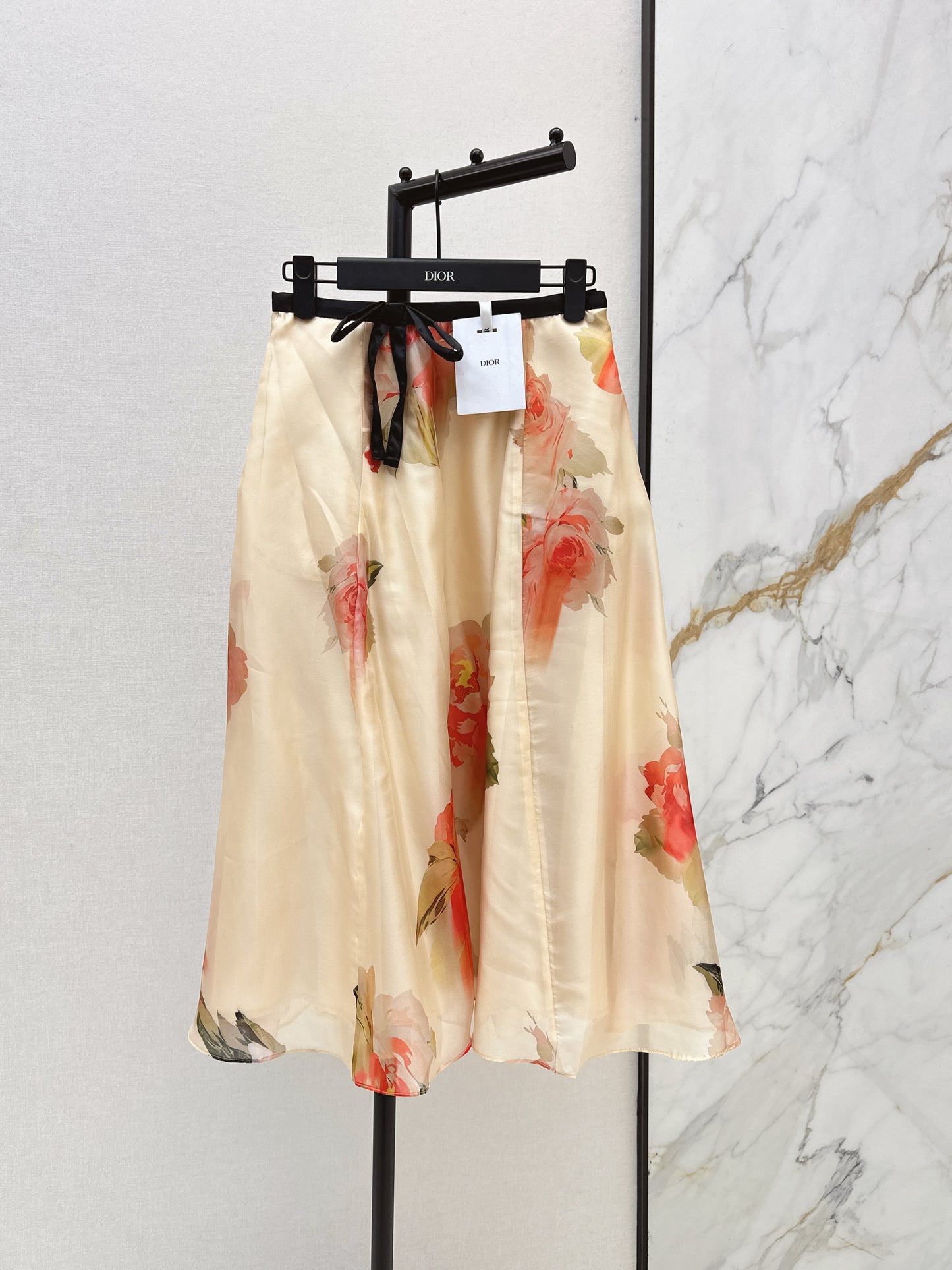26ss Floral Pattern Umbrella Skirt