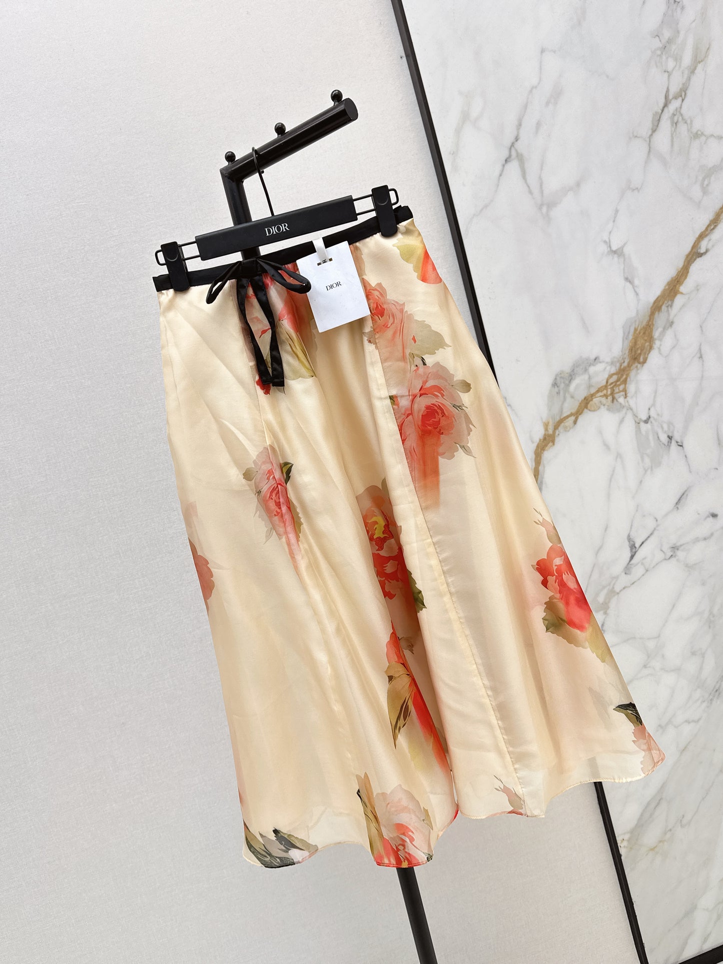 26ss Floral Pattern Umbrella Skirt