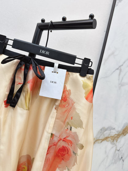 26ss Floral Pattern Umbrella Skirt
