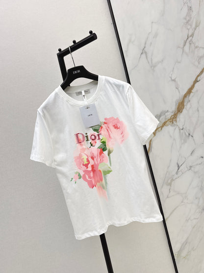 26ss Floral Pattern Printed T-Shirt